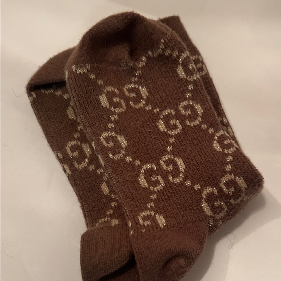 Gucci Brown Logo Pattern Socks - Picture 3 of 3